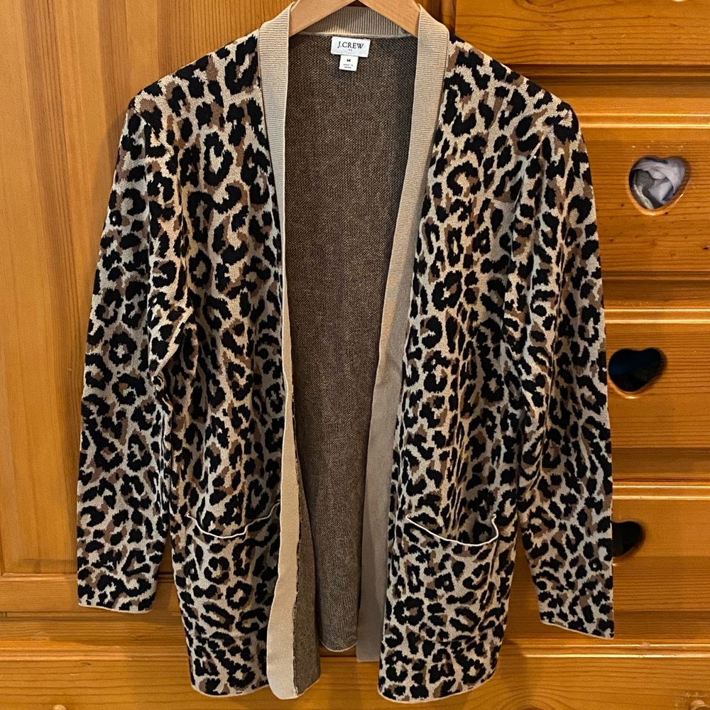 Leopard J. Crew Cardigan